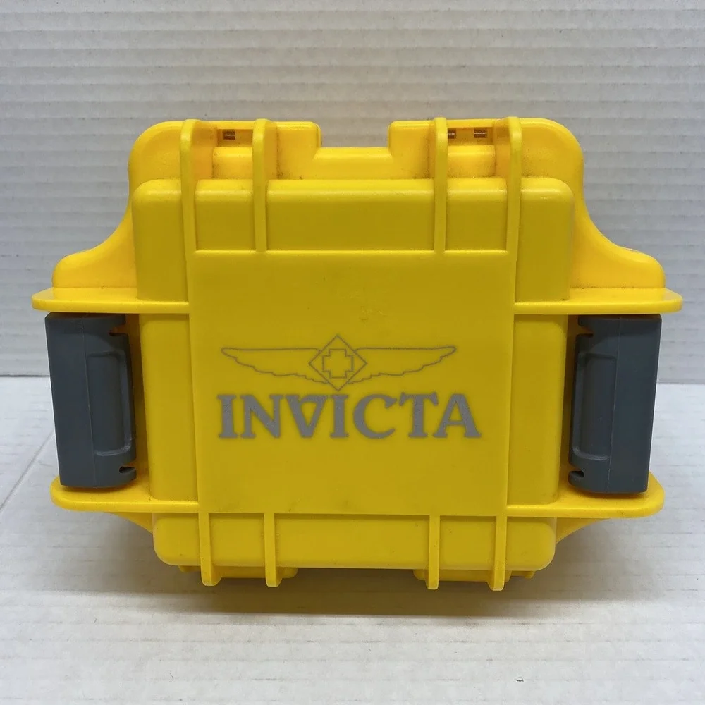 INVICTA Waterproof Heavy Duty Hard Plastic Watch Box Case Storage Yellow